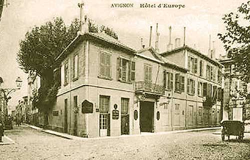 Hôtel de l'Europe, place Crillon, Avignon. Date inconnue