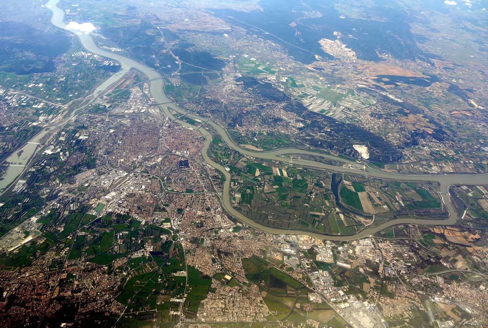 Vue aérienne d'Avignon