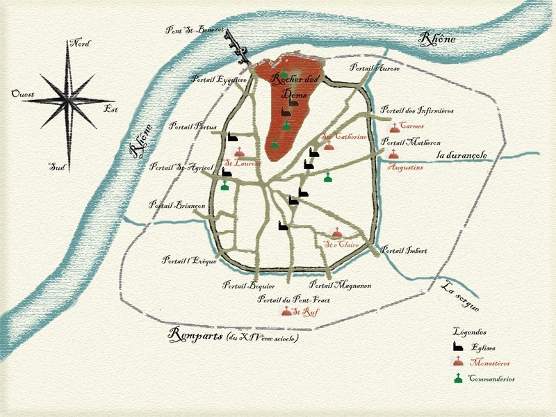 Plan ancien d'Avignon